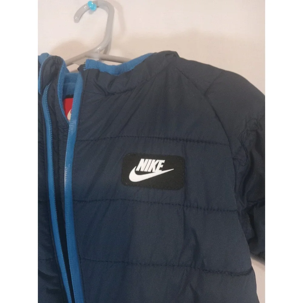 Nike Swoosh Infant Size 6-9‎ Months Navy Blue Quilted Puffer Snow Suit
